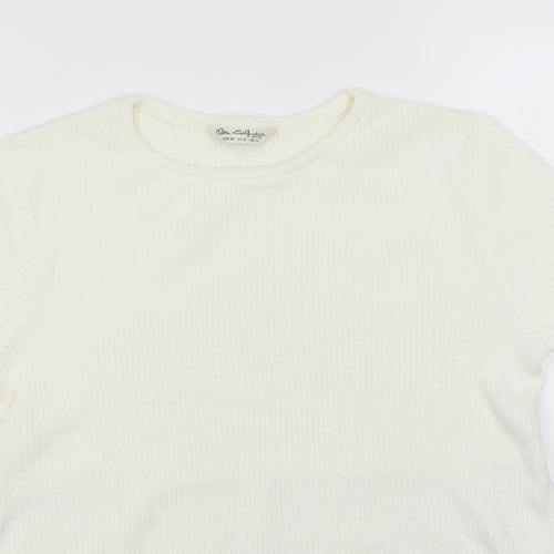 Miss Selfridge Womens White Round Neck  Acrylic Pullover Jumper Size 12