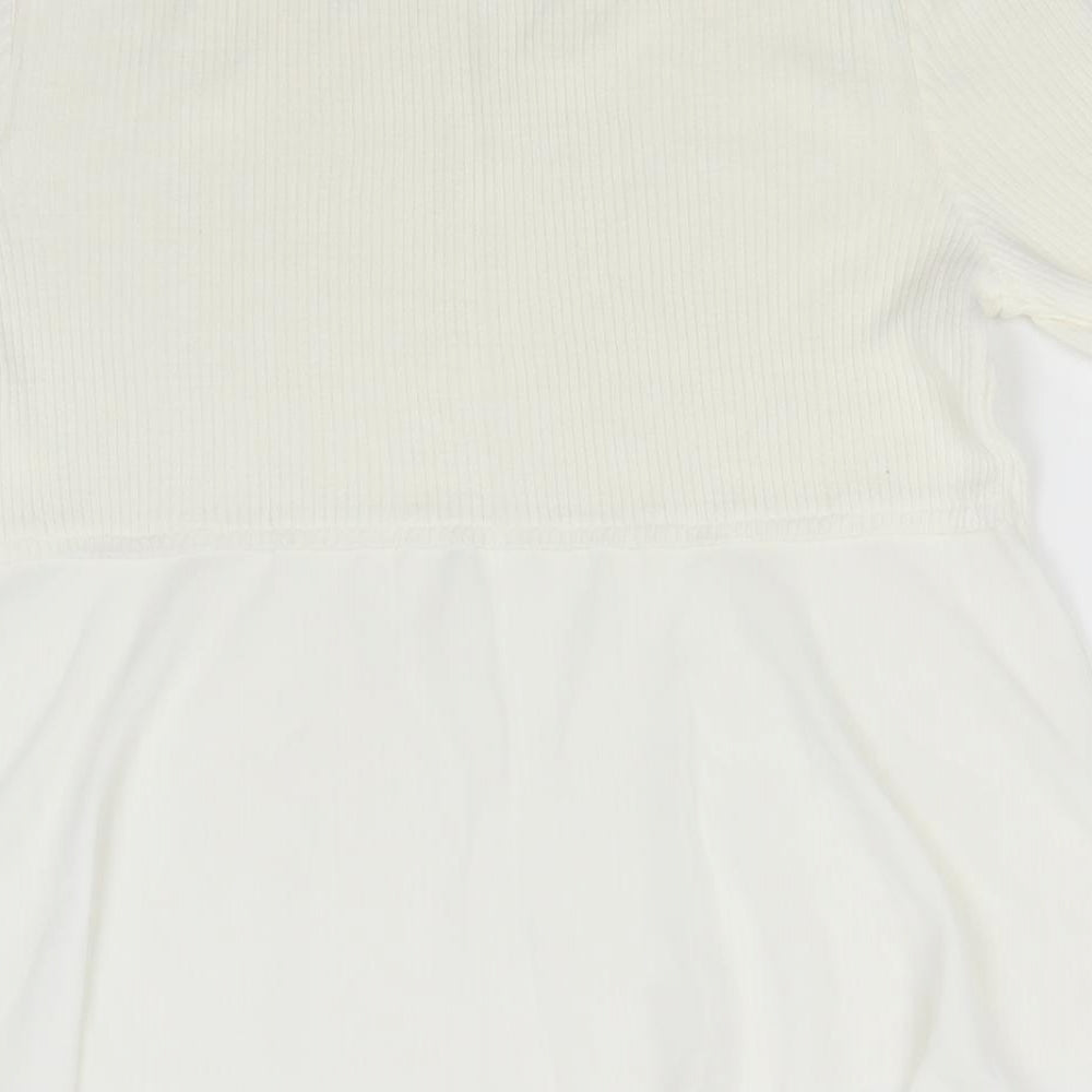 Miss Selfridge Womens White Round Neck  Acrylic Pullover Jumper Size 12