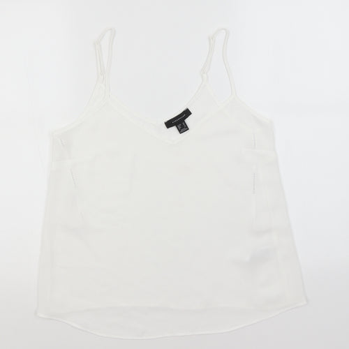 Atmosphere Womens White  Polyester Basic Tank Size 10 Off the Shoulder