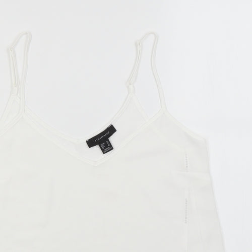 Atmosphere Womens White  Polyester Basic Tank Size 10 Off the Shoulder