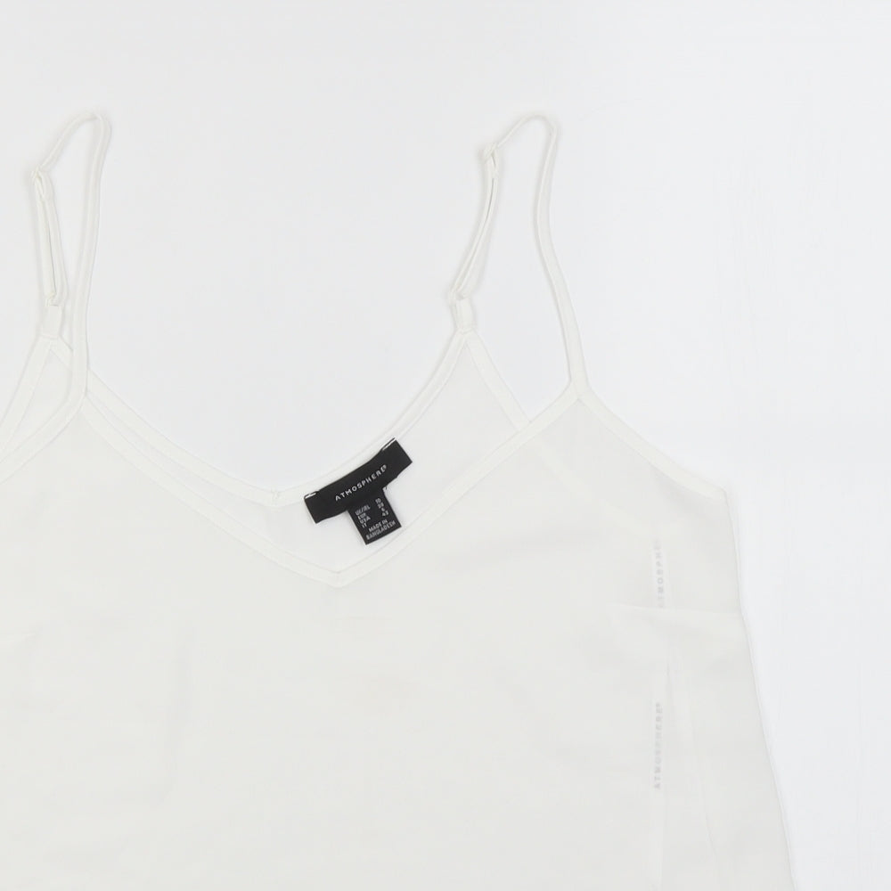 Atmosphere Womens White  Polyester Basic Tank Size 10 Off the Shoulder