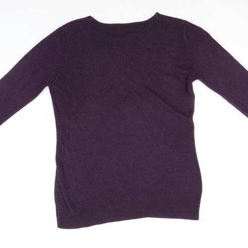 MK one Womens Blue Round Neck  Acrylic Pullover Jumper Size S