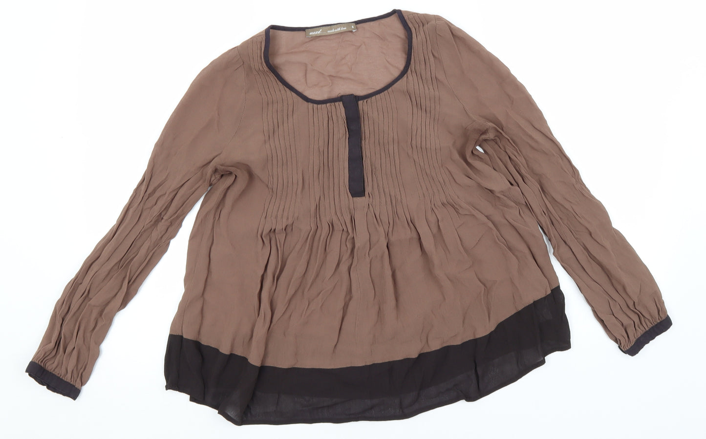 NEXT Womens Green  Viscose Basic Blouse Size 6 Round Neck