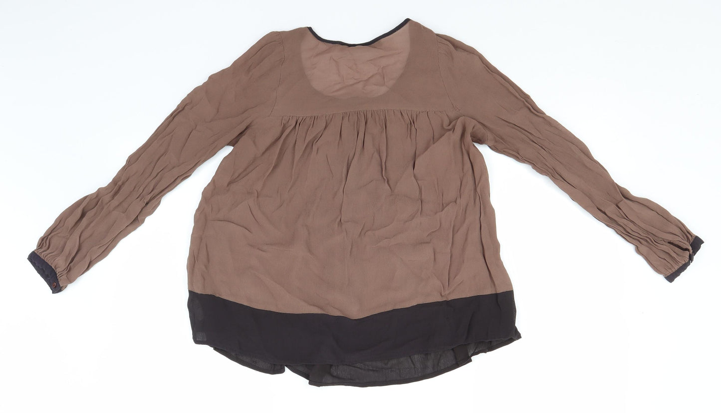 NEXT Womens Green  Viscose Basic Blouse Size 6 Round Neck