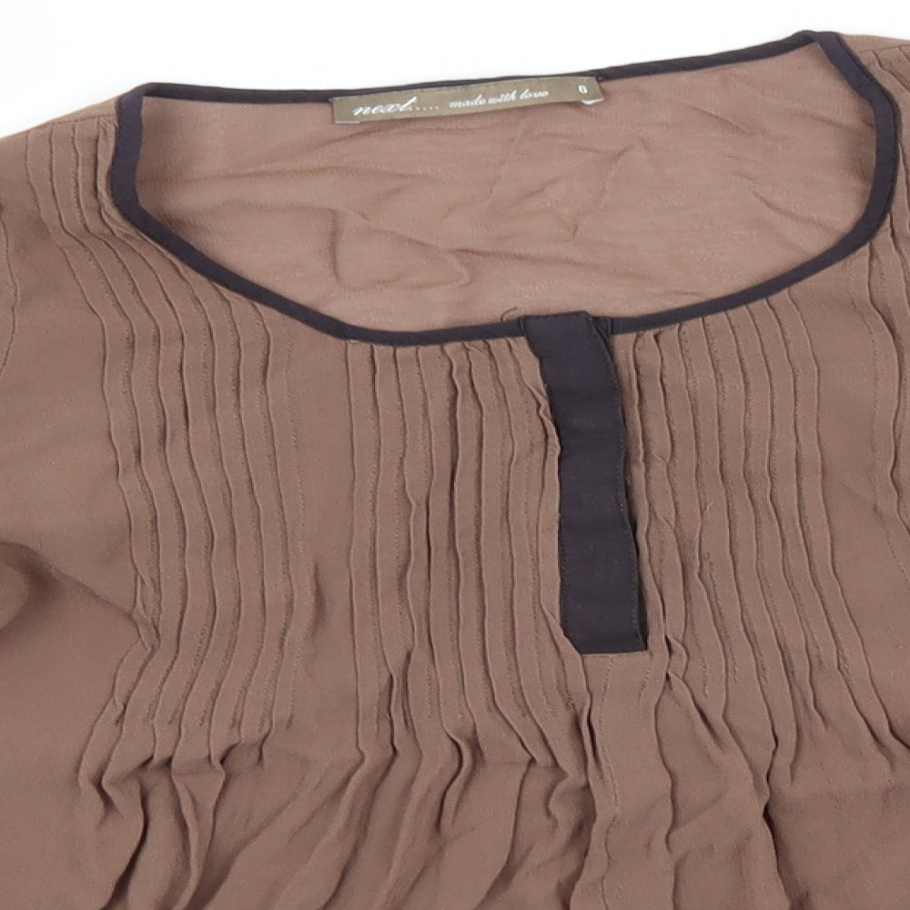 NEXT Womens Green  Viscose Basic Blouse Size 6 Round Neck