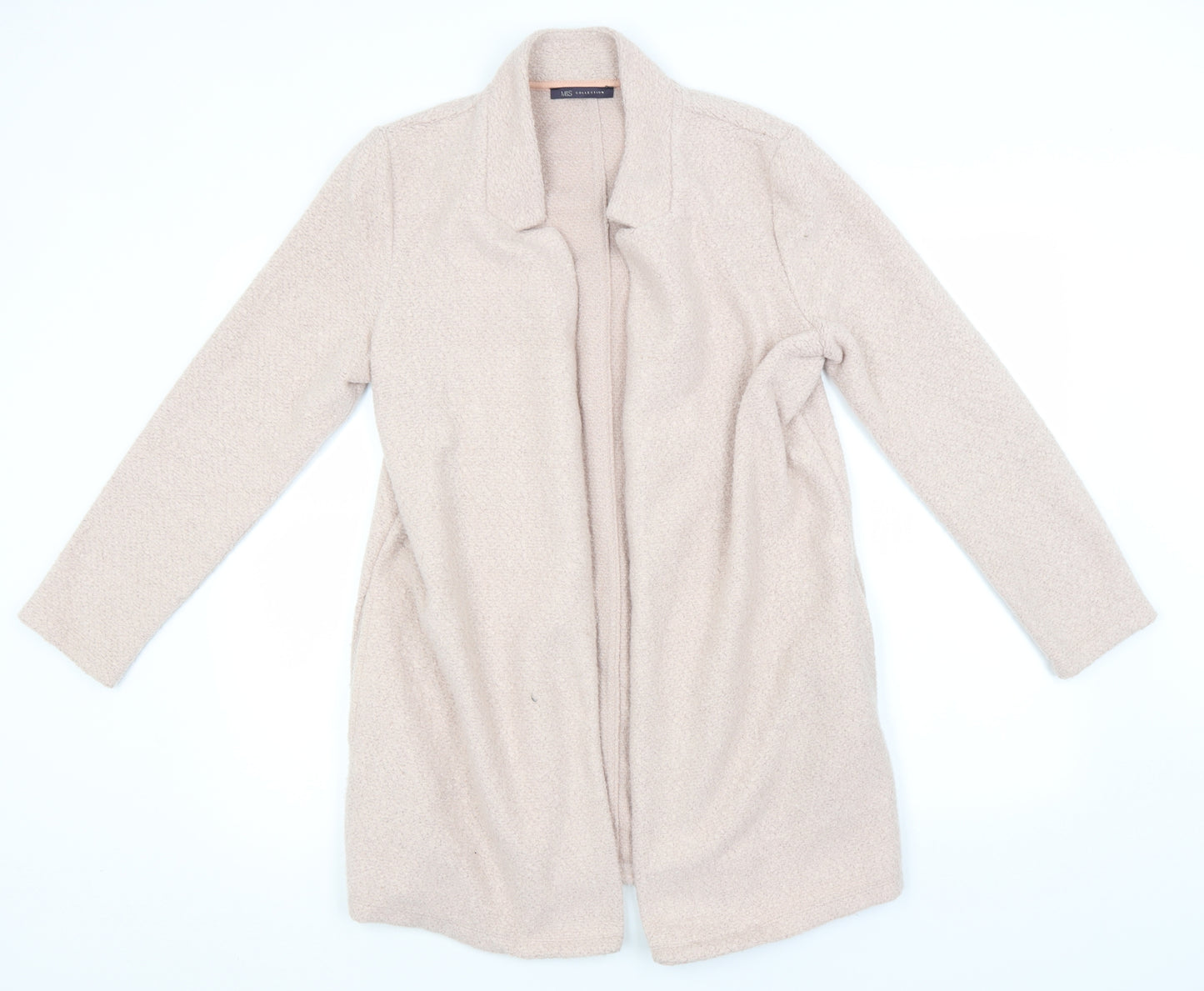 Marks and Spencer Womens Beige   Overcoat Coatigan Size 14