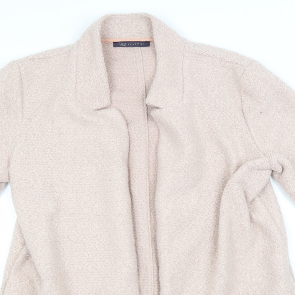 Marks and Spencer Womens Beige   Overcoat Coatigan Size 14