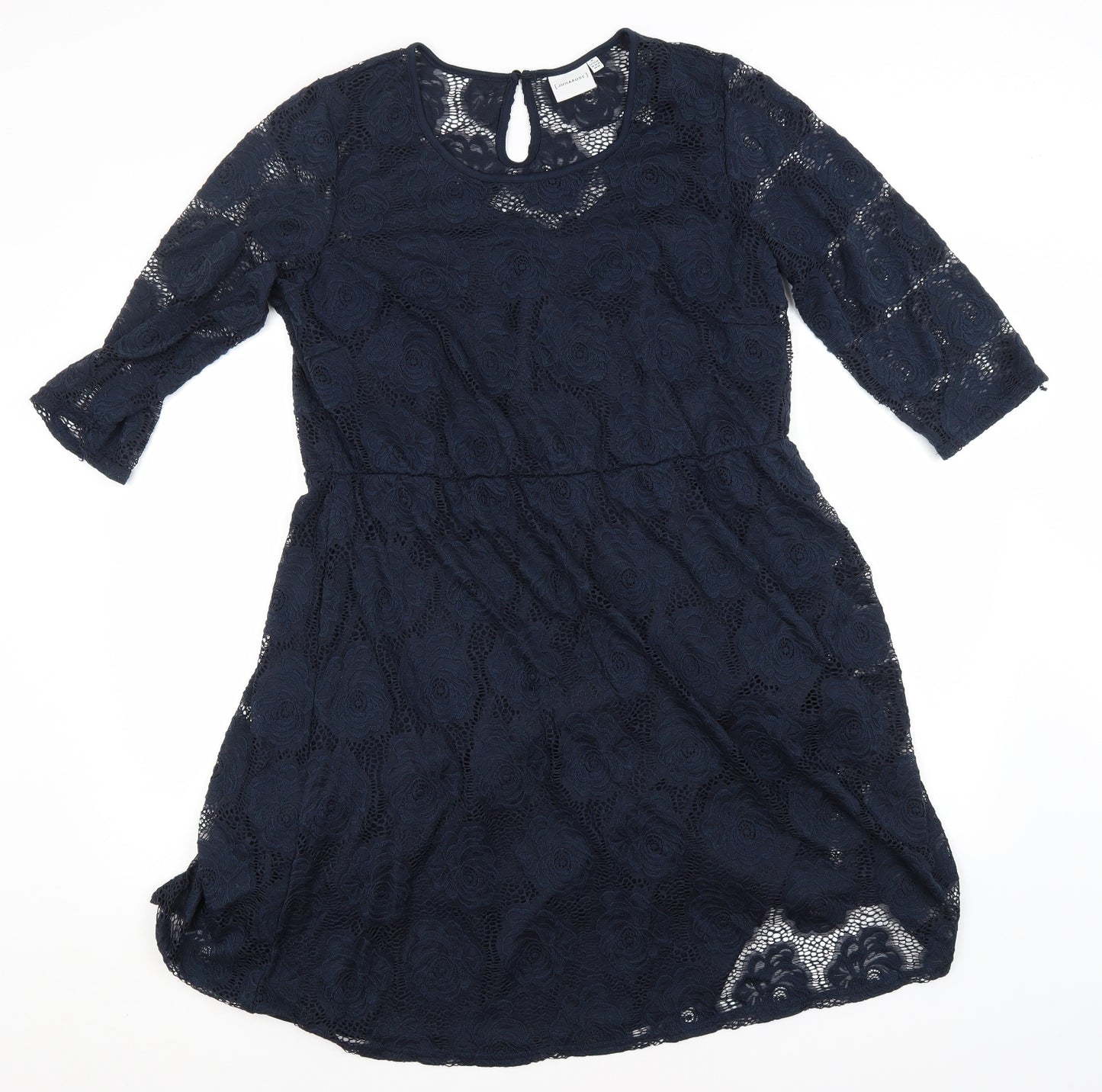 JUNAROSE Womens Blue Floral  A-Line  Size 18  Round Neck
