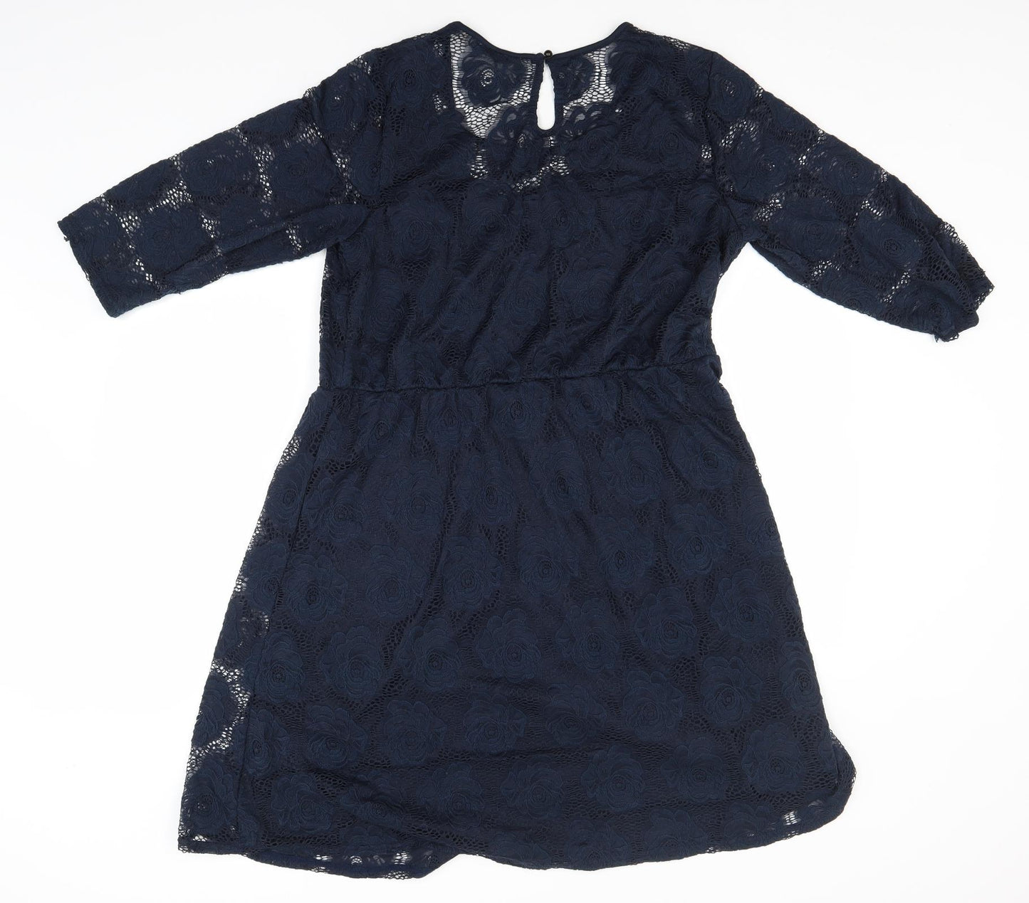 JUNAROSE Womens Blue Floral  A-Line  Size 18  Round Neck