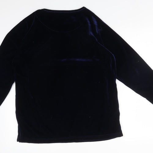 CLAIRE NEUVILLE Womens Black  Polyester Basic T-Shirt Size 16 Round Neck