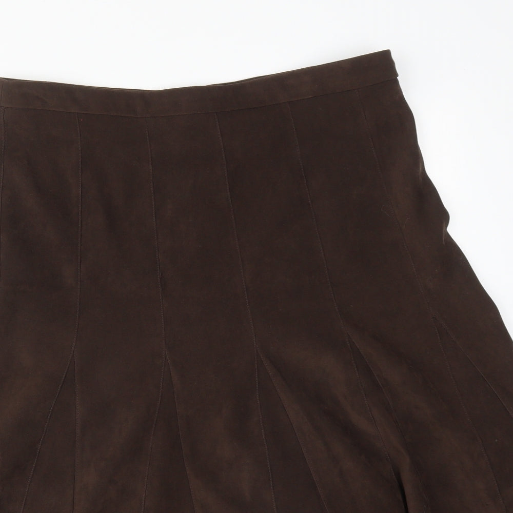 AMARANTO Womens Brown  Polyester Flare Skirt Size 10