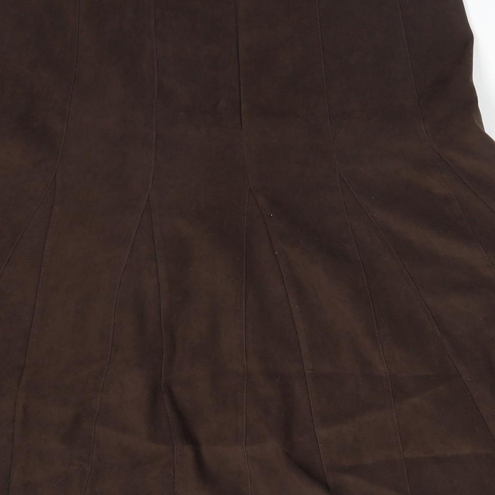 AMARANTO Womens Brown  Polyester Flare Skirt Size 10