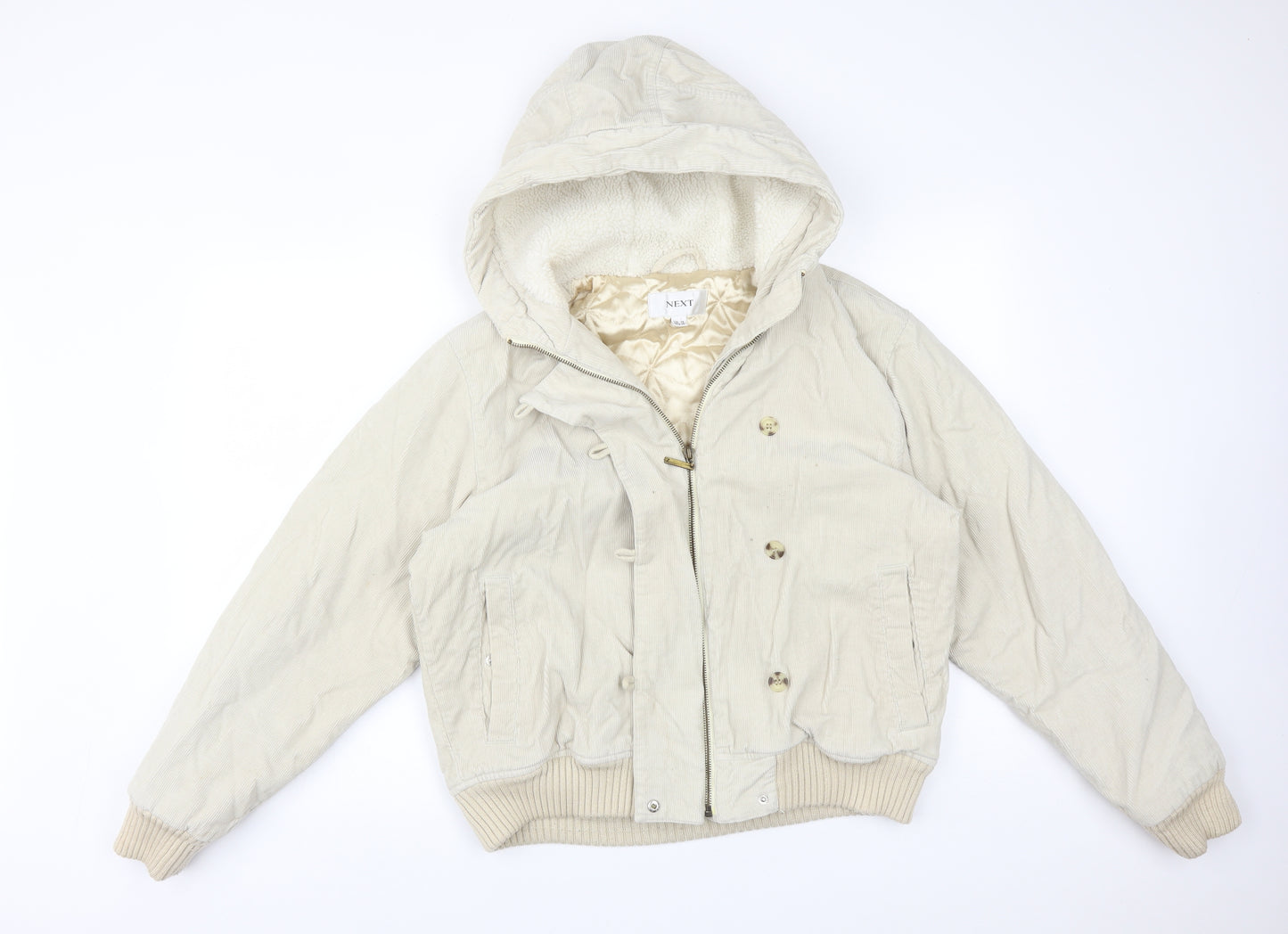 NEXT Womens Ivory   Overcoat Coat Size 14
