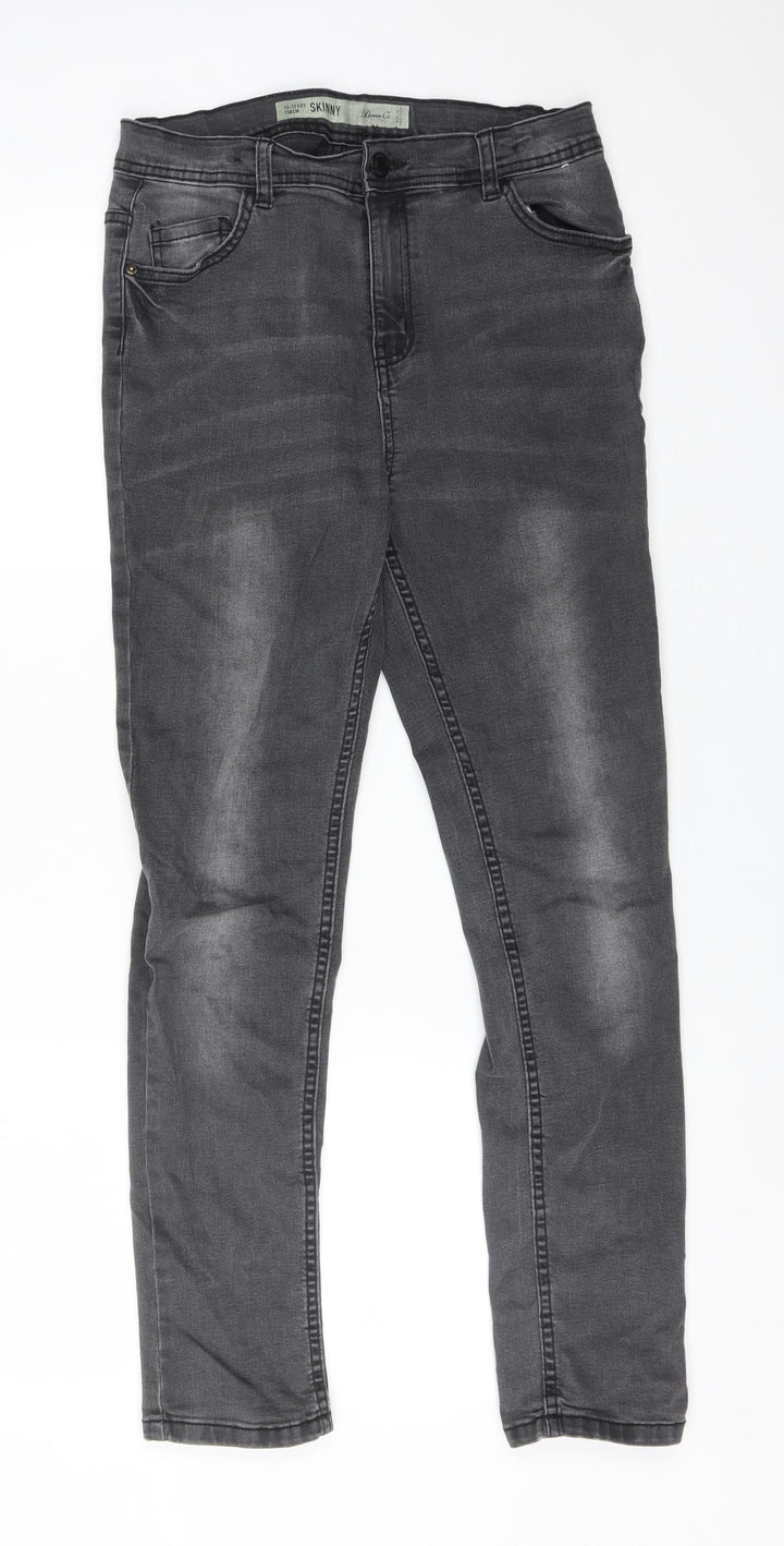 DENIM CO Girls Grey  Cotton Skinny Jeans Size 12-13 Years  Regular