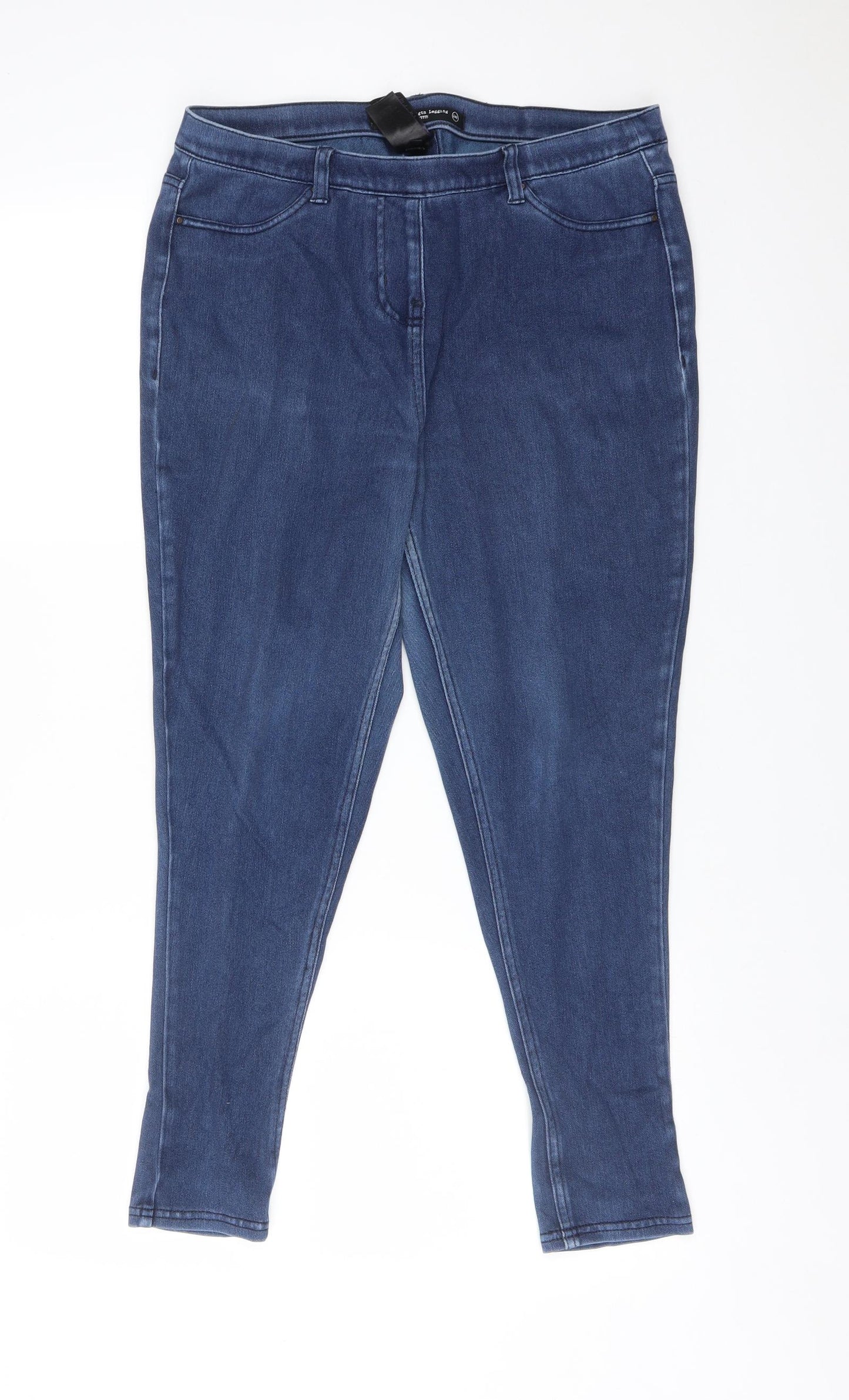 NEXT Womens Blue  Cotton Jegging Jeans Size 14 L24 in Regular
