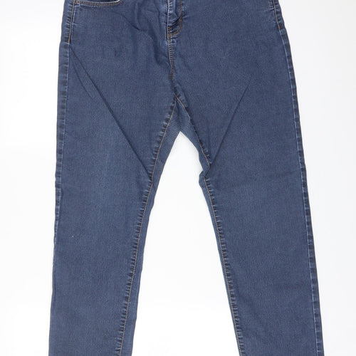 Dorothy Perkins Womens Blue  Cotton Straight Jeans Size 14 L28 in Regular