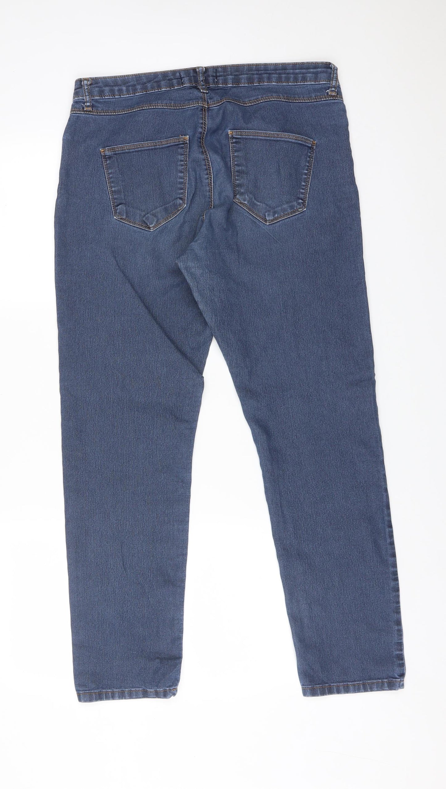 Dorothy Perkins Womens Blue  Cotton Straight Jeans Size 14 L28 in Regular