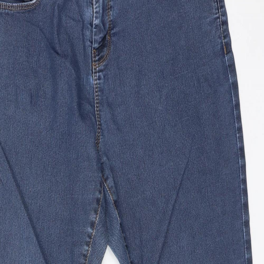Dorothy Perkins Womens Blue  Cotton Straight Jeans Size 14 L28 in Regular