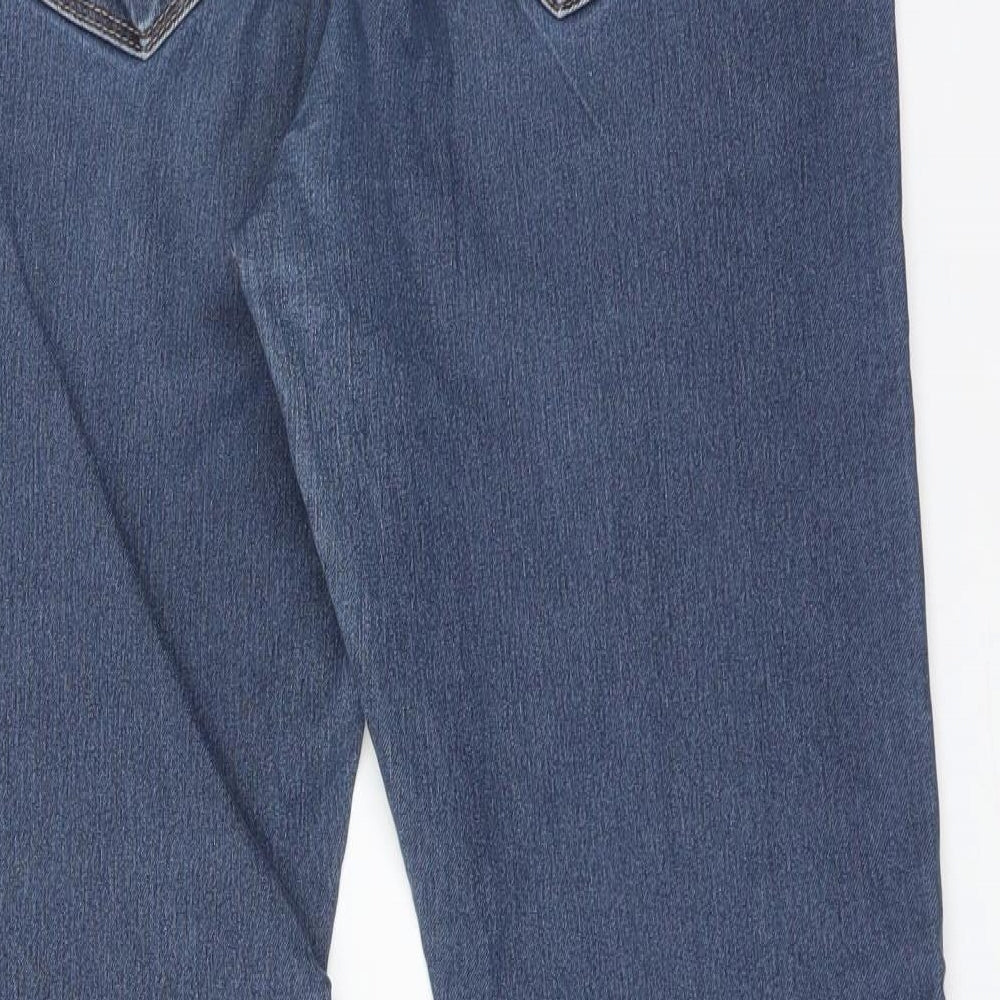 Dorothy Perkins Womens Blue  Cotton Straight Jeans Size 14 L28 in Regular