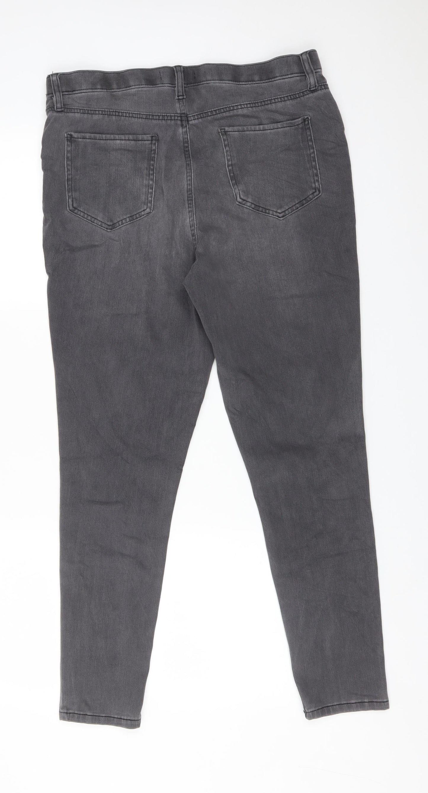F&F Womens Grey  Cotton Jegging Jeans Size 16 L28 in Regular