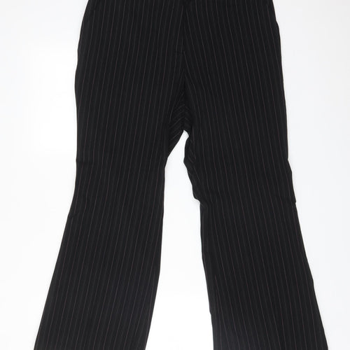 M&S Womens Multicoloured Striped Polyester Dress Pants Trousers Size 12 L28 in Regular
