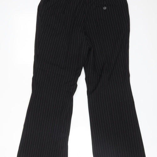 M&S Womens Multicoloured Striped Polyester Dress Pants Trousers Size 12 L28 in Regular