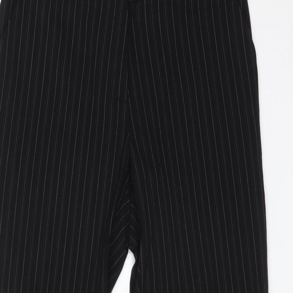 M&S Womens Multicoloured Striped Polyester Dress Pants Trousers Size 12 L28 in Regular
