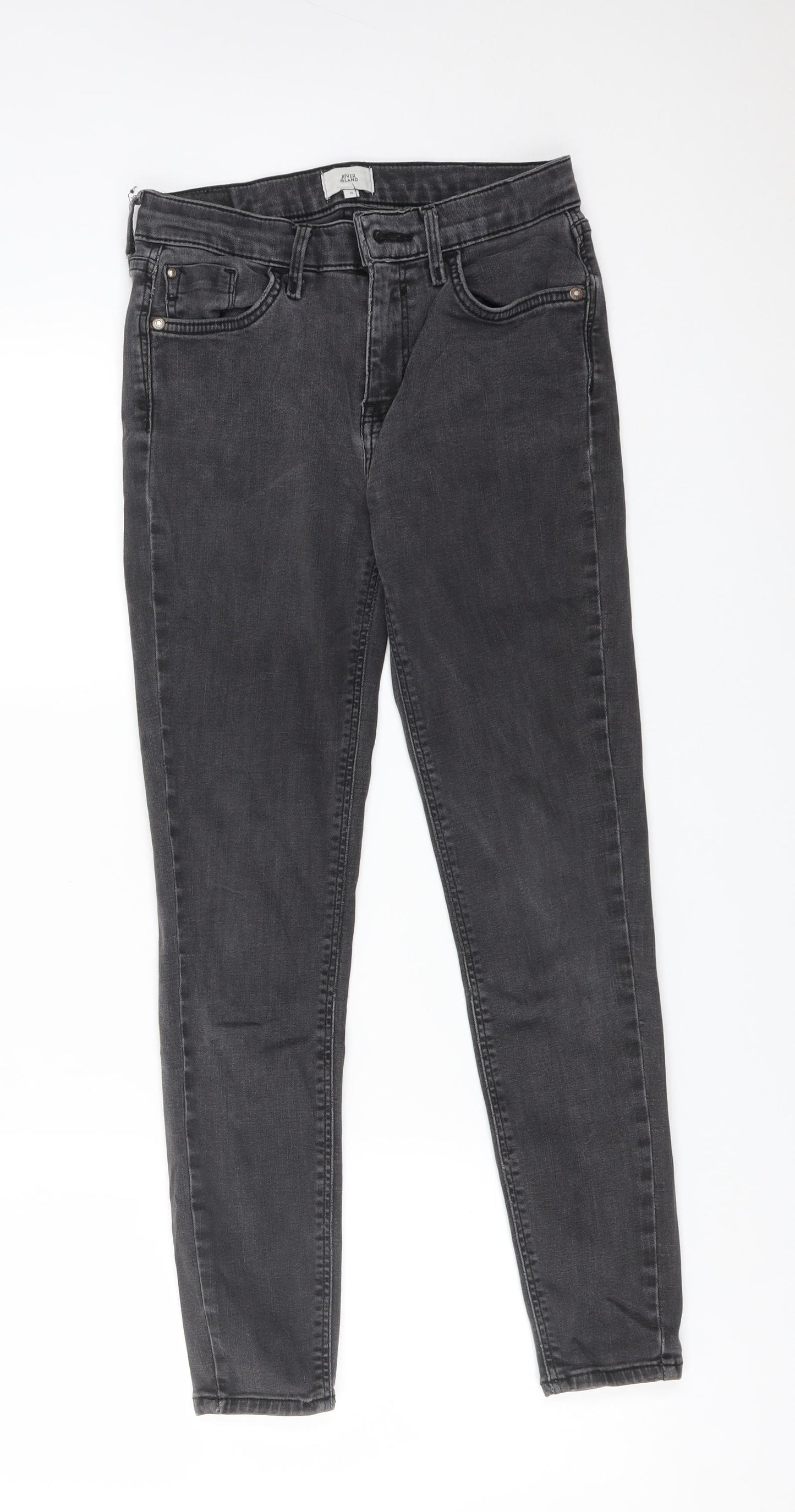 River Island Womens Black  Cotton Skinny Jeans Size 8 L25 in Regular