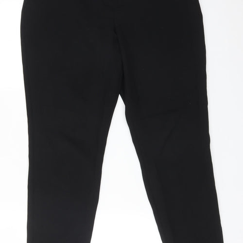 Peacocks Womens Black  Polyester Trousers  Size 10 L28 in Regular