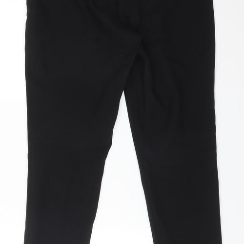 Peacocks Womens Black  Polyester Trousers  Size 10 L28 in Regular
