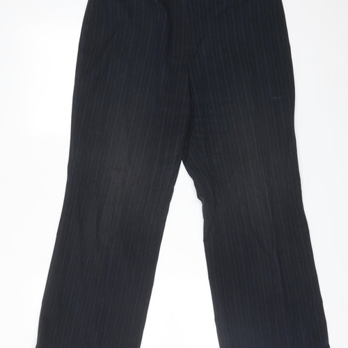 M&S Womens Multicoloured Striped Polyester Trousers  Size 14 L27 in Regular