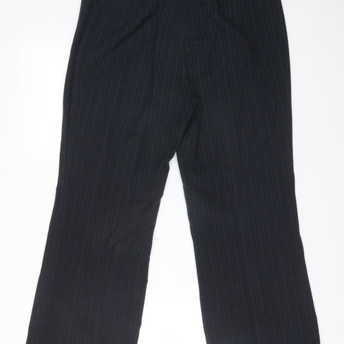 M&S Womens Multicoloured Striped Polyester Trousers  Size 14 L27 in Regular