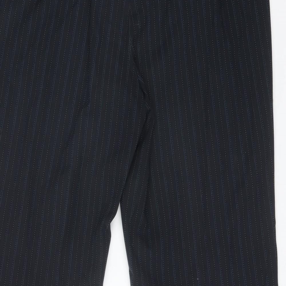 M&S Womens Multicoloured Striped Polyester Trousers  Size 14 L27 in Regular