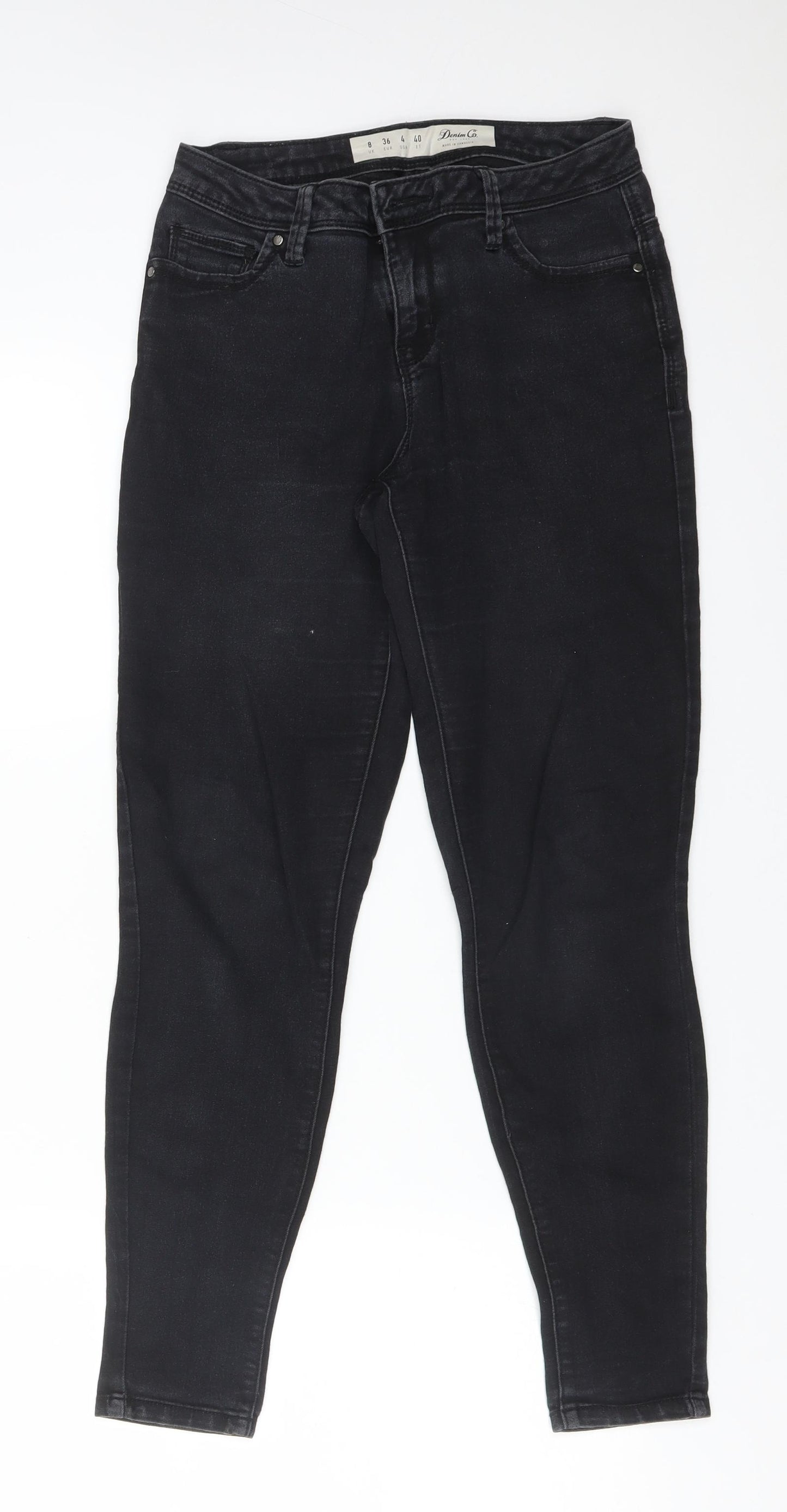 DENIM CO Womens Black  Cotton Skinny Jeans Size 8 L27 in Regular