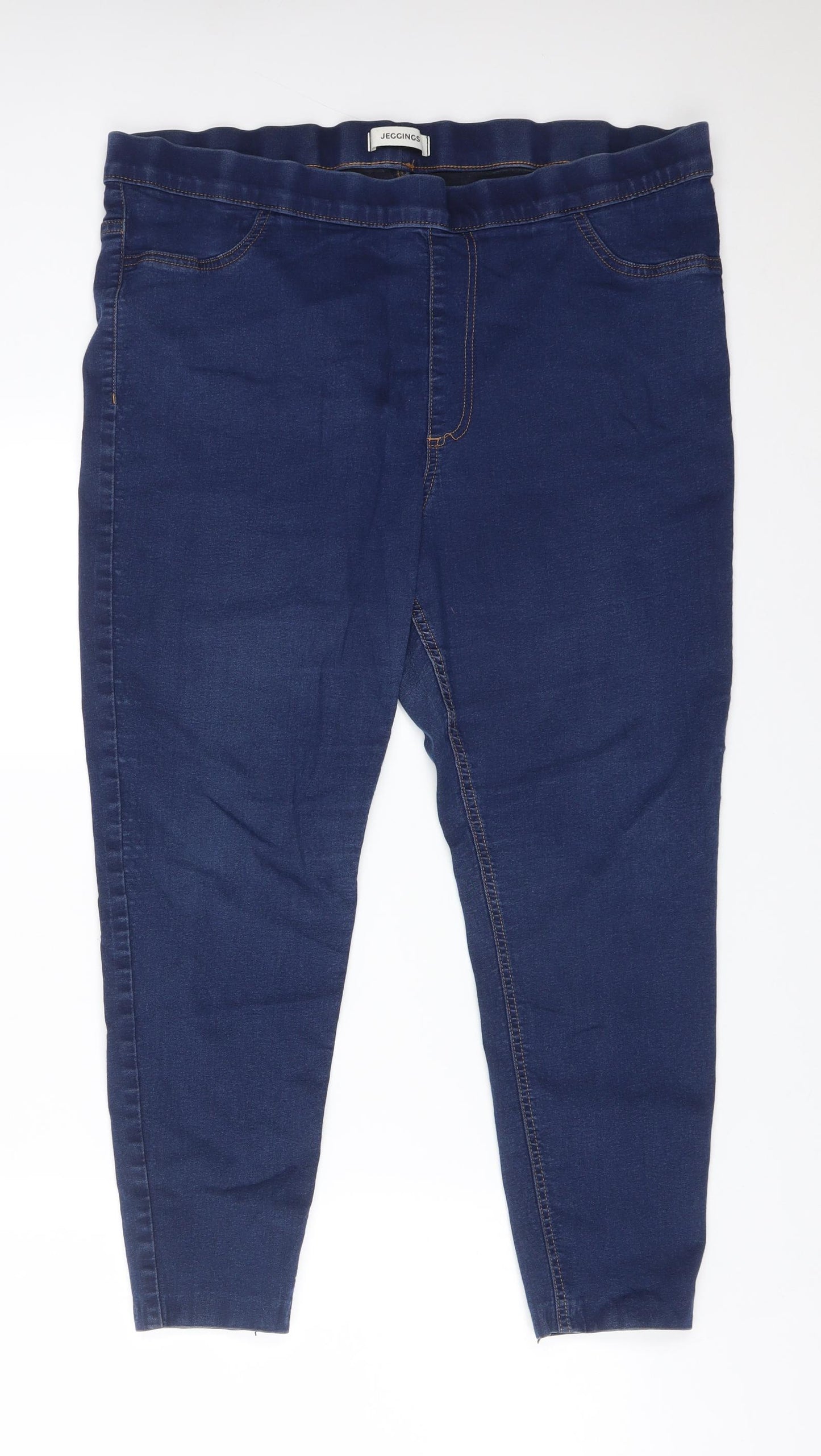 M&S Womens Blue  Cotton Jegging Jeans Size 20 L26 in Regular