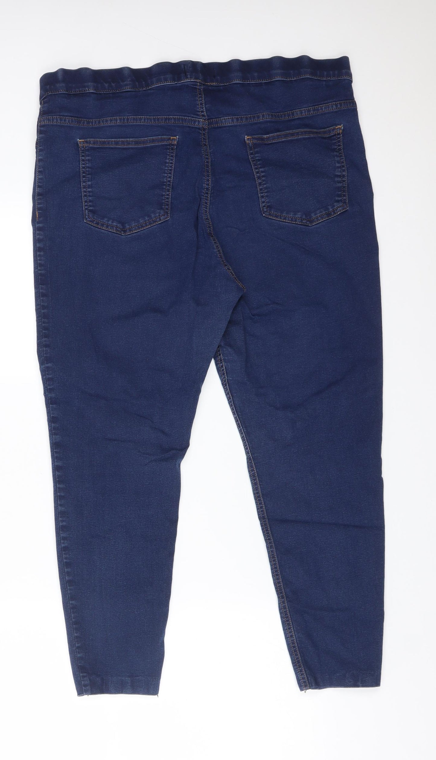 M&S Womens Blue  Cotton Jegging Jeans Size 20 L26 in Regular