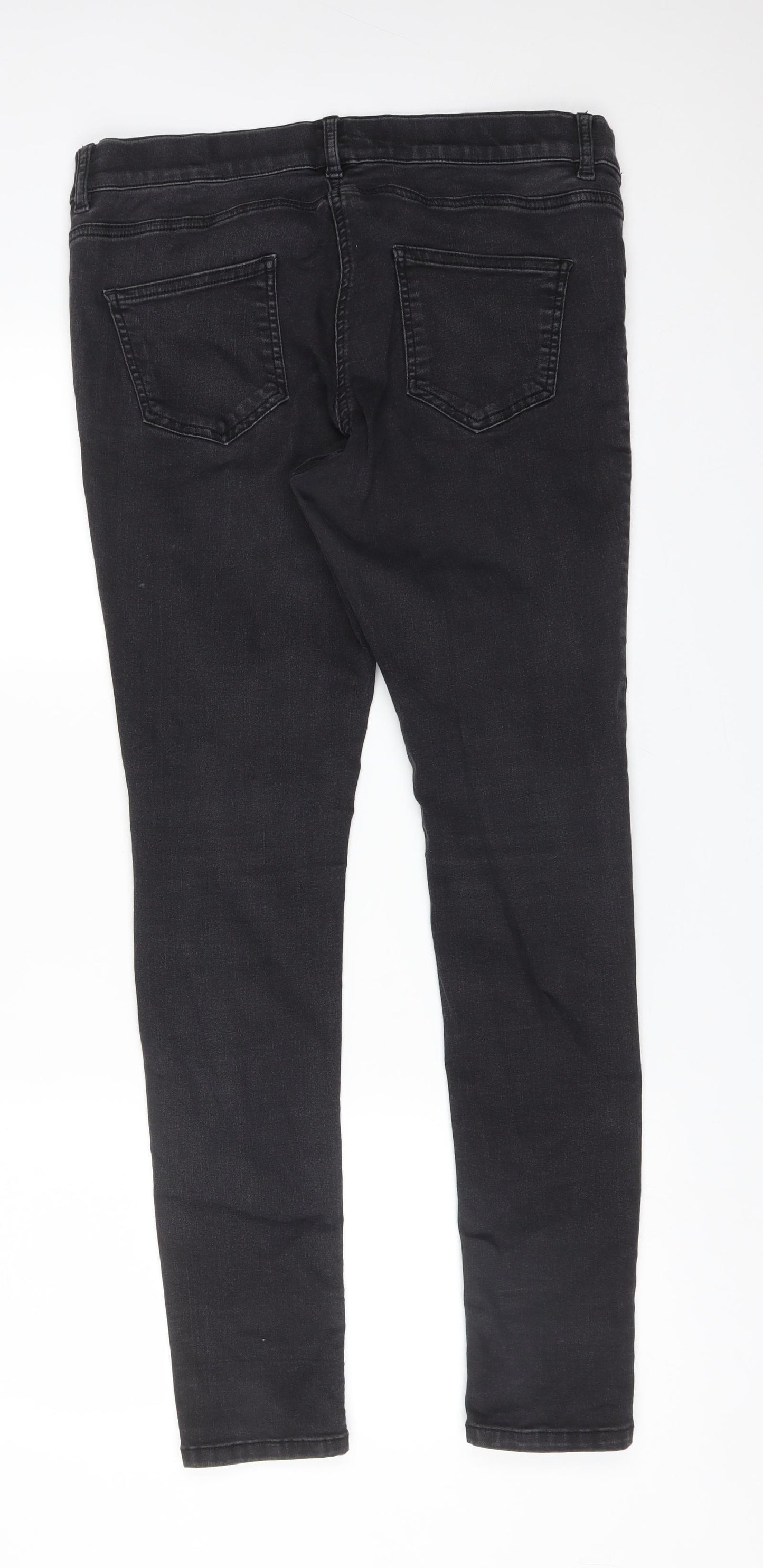 George Womens Black  Cotton Skinny Jeans Size 16 L30 in Regular