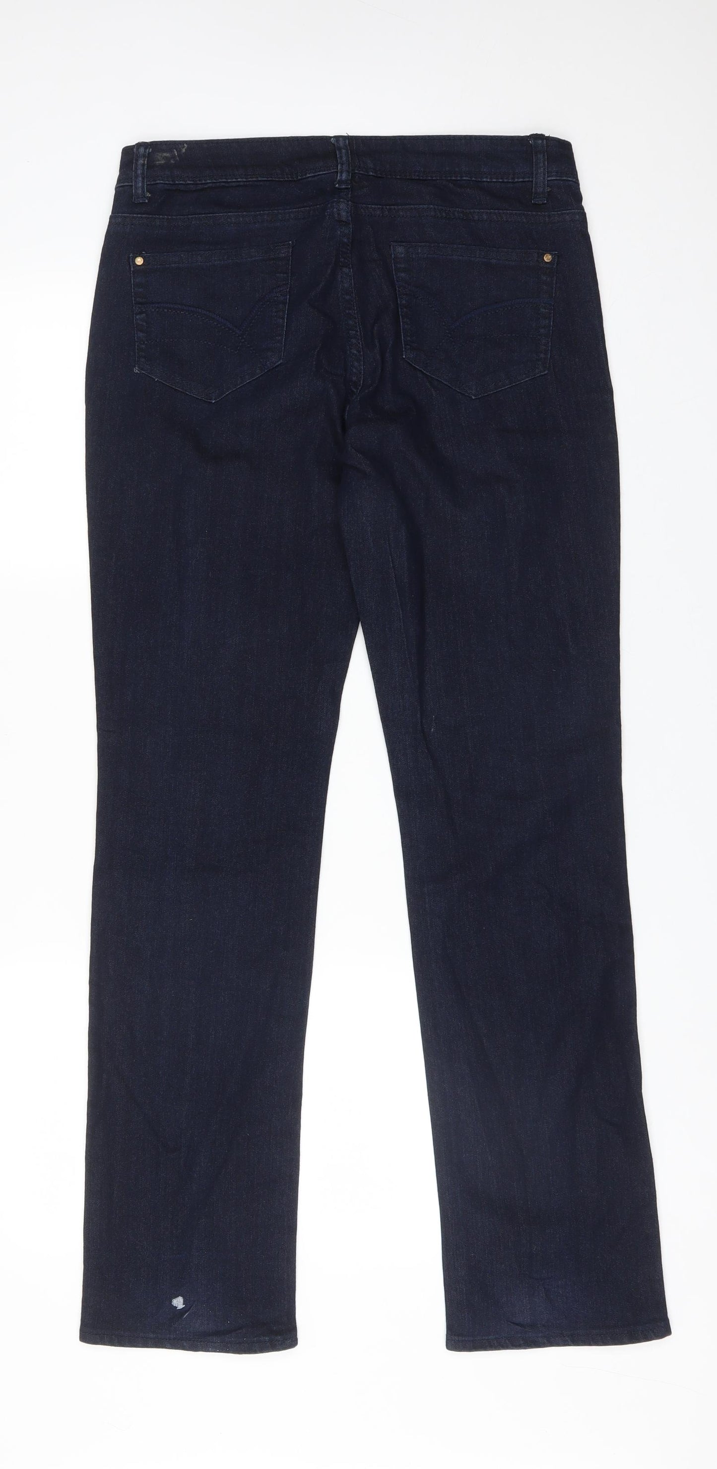 DENIM CO Womens Blue  Cotton Straight Jeans Size 12 L32 in Regular