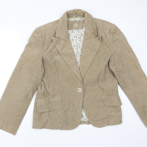 THE STOCK SHOP Womens Brown  Cotton Jacket Suit Jacket Size 14