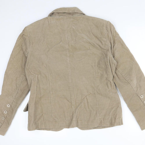 THE STOCK SHOP Womens Brown  Cotton Jacket Suit Jacket Size 14