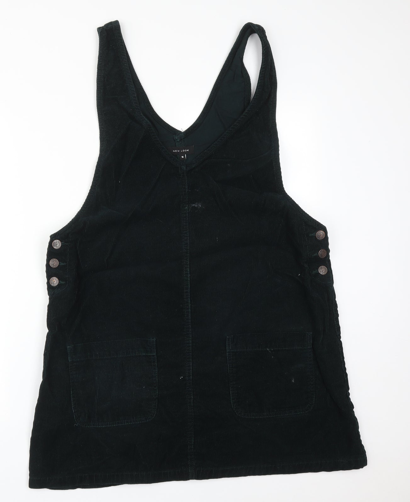New Look Womens Green   Pinafore/Dungaree Dress  Size 16  V-Neck
