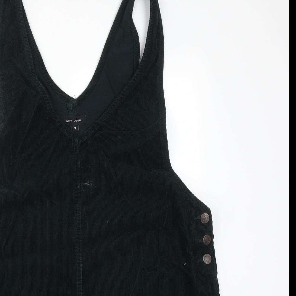 New Look Womens Green   Pinafore/Dungaree Dress  Size 16  V-Neck