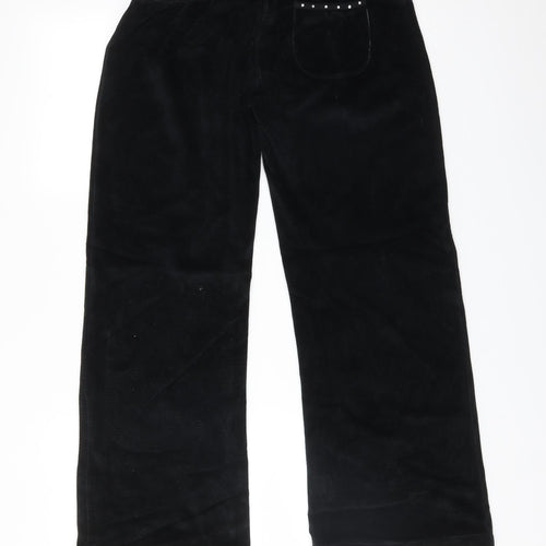 Select Womens Black  Cotton Jogger Trousers Size 14 L27 in Regular