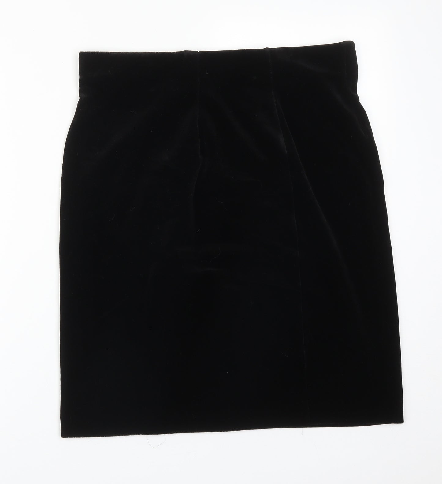 ST MICHAEL Womens Black  Polyester Straight & Pencil Skirt Size 16