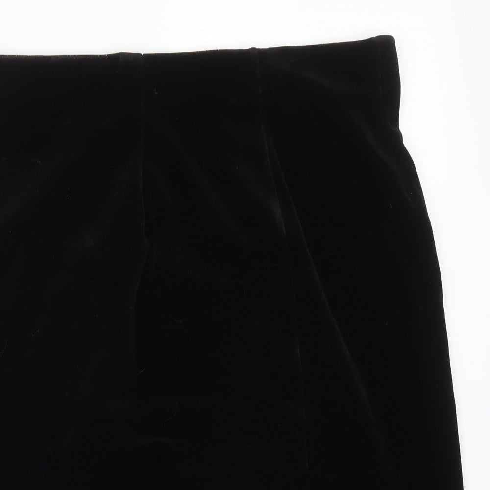 ST MICHAEL Womens Black  Polyester Straight & Pencil Skirt Size 16