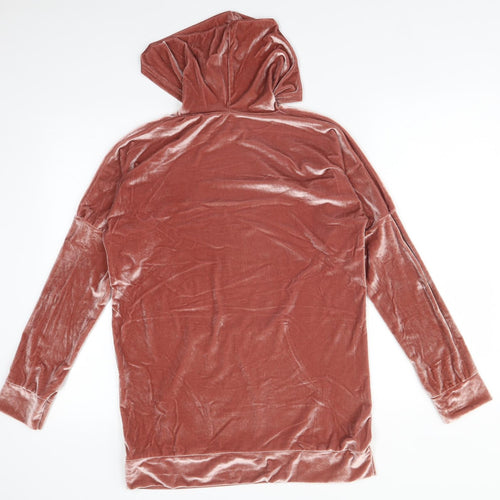 Preworn Womens Pink  Polyester Pullover Hoodie Size L