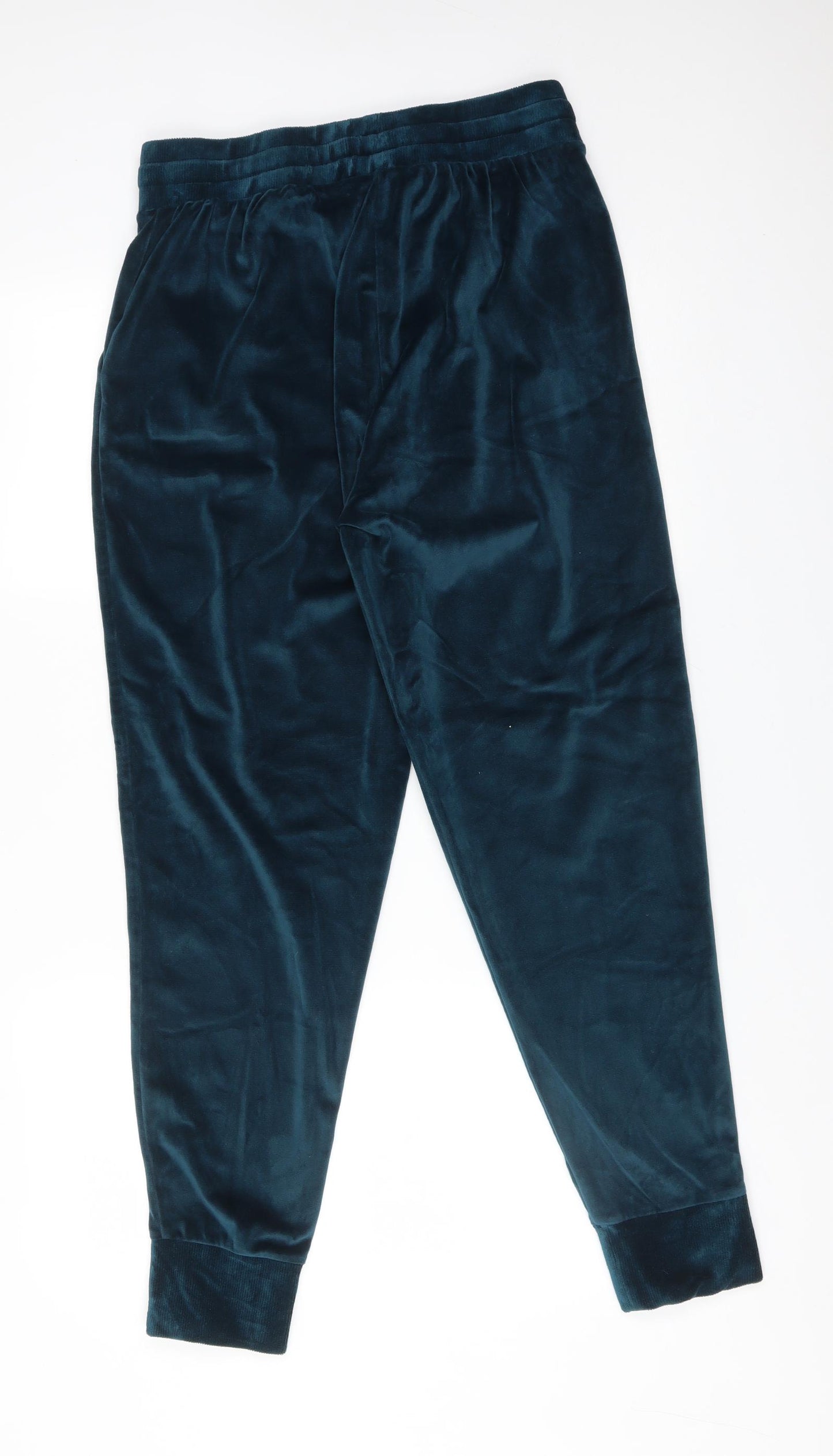 M&S Womens Blue  Polyester Jogger Trousers Size 14 L29 in Regular