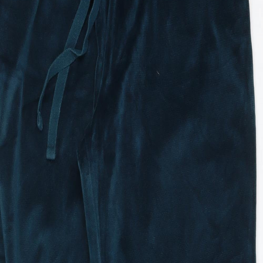 M&S Womens Blue  Polyester Jogger Trousers Size 14 L29 in Regular