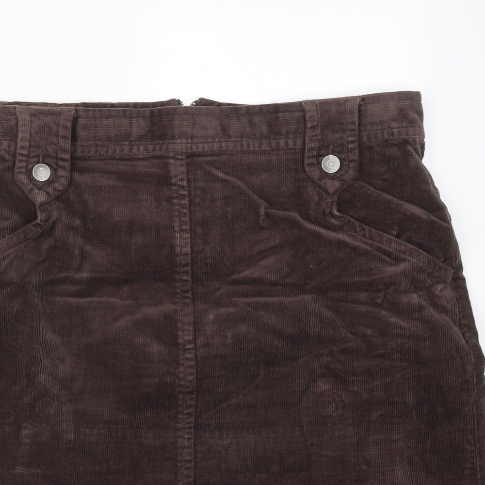 GREAT PLAINS Womens Brown  Cotton Straight & Pencil Skirt Size 16