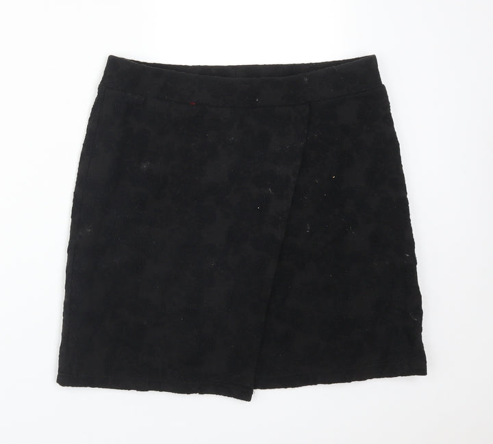 Topshop Womens Black Floral Polyester Straight & Pencil Skirt Size 12